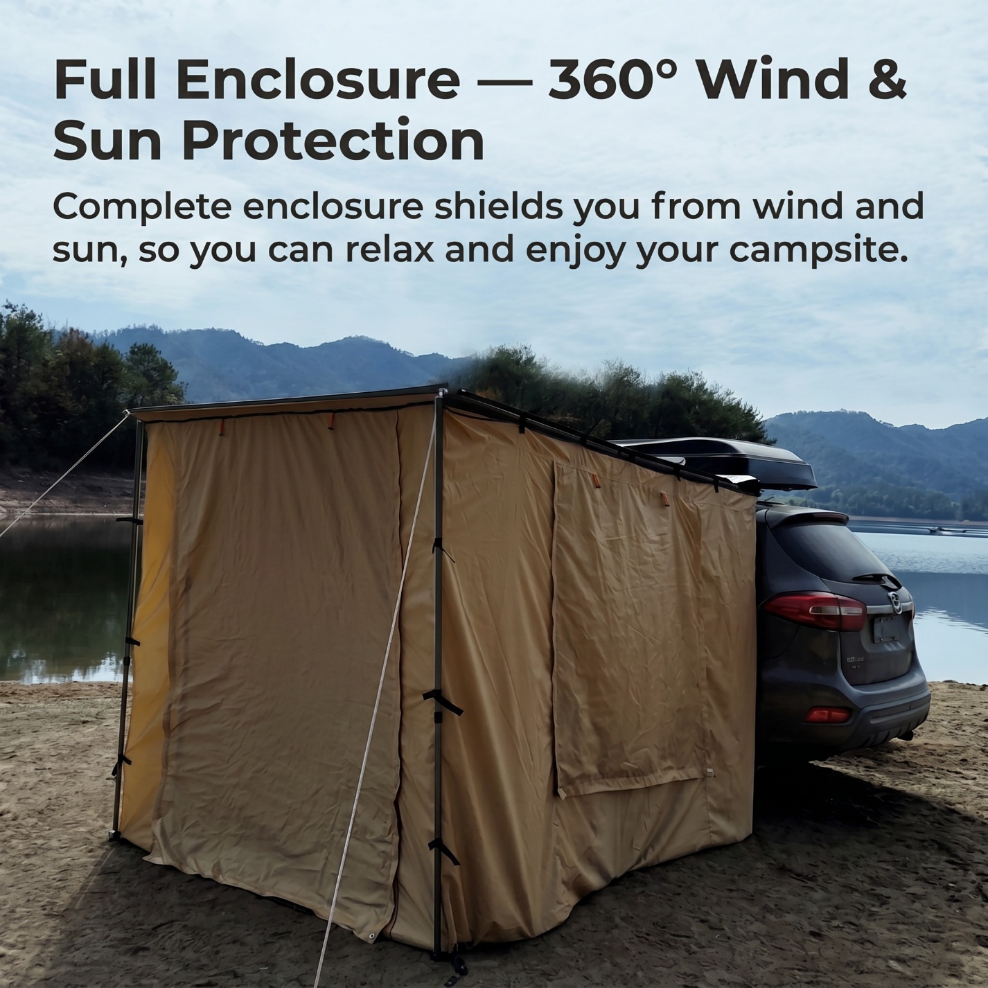 Car Side Awning with Aluminum Hard Cover
