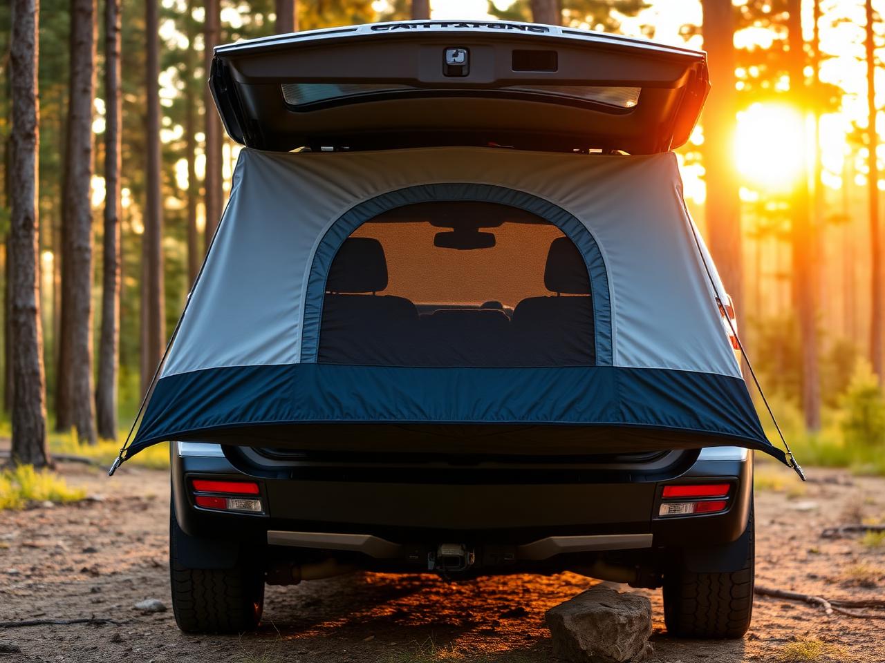 Fibre-Glass Pole Tailgate Rear Tent