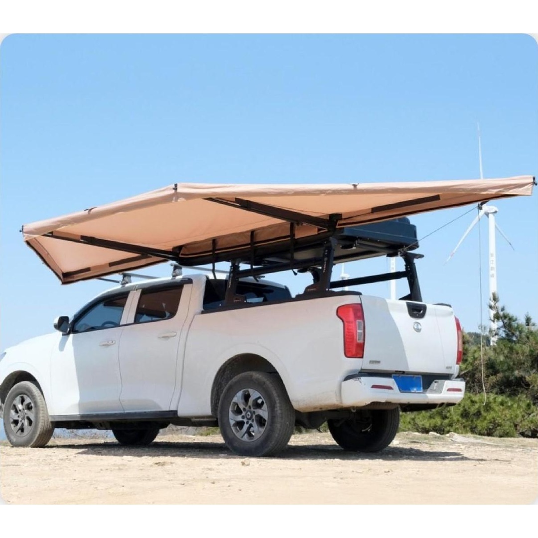 XRF18-22LED 180° Double-Pole Fan-Shaped Awning (With Light, 2nd Gen.) — Double-Pole Frame