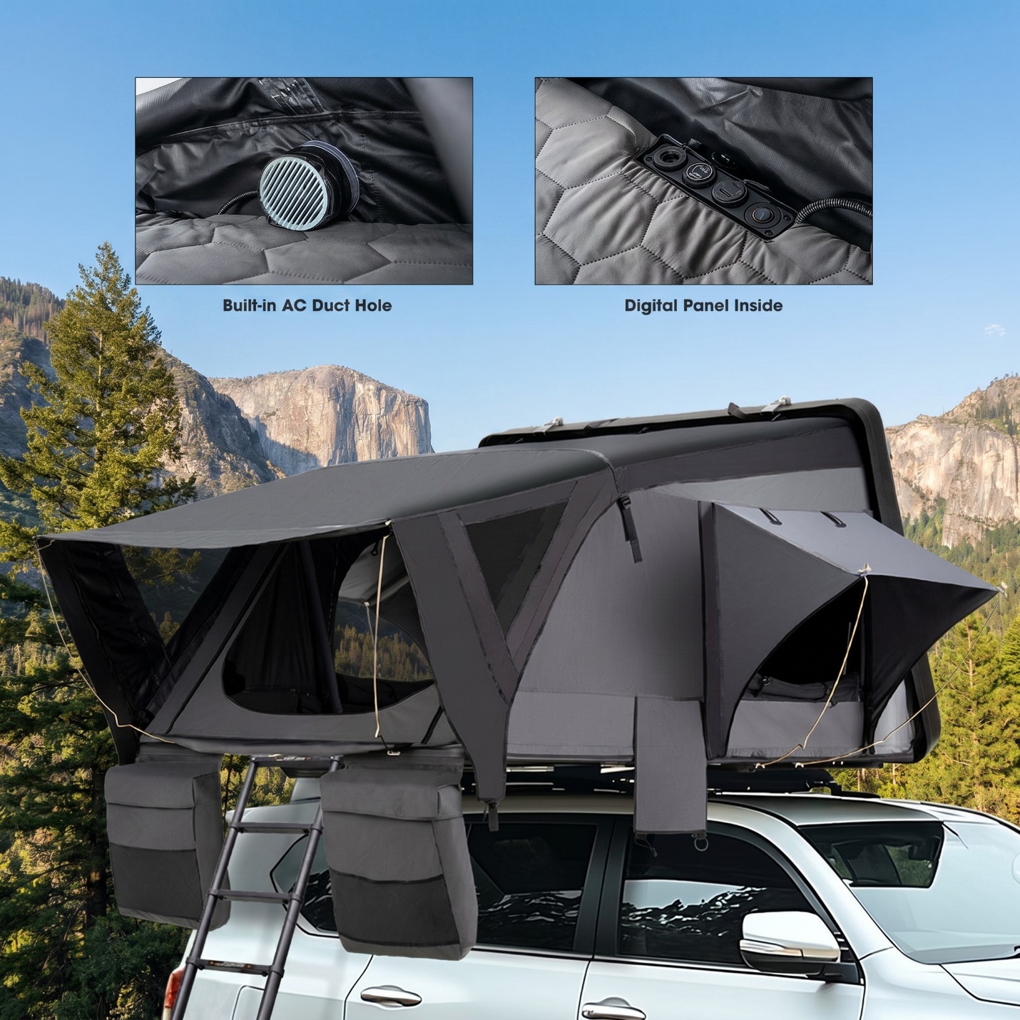 Ultra-Thin ABS Rooftop Tent with Panoramic Stargazer Window