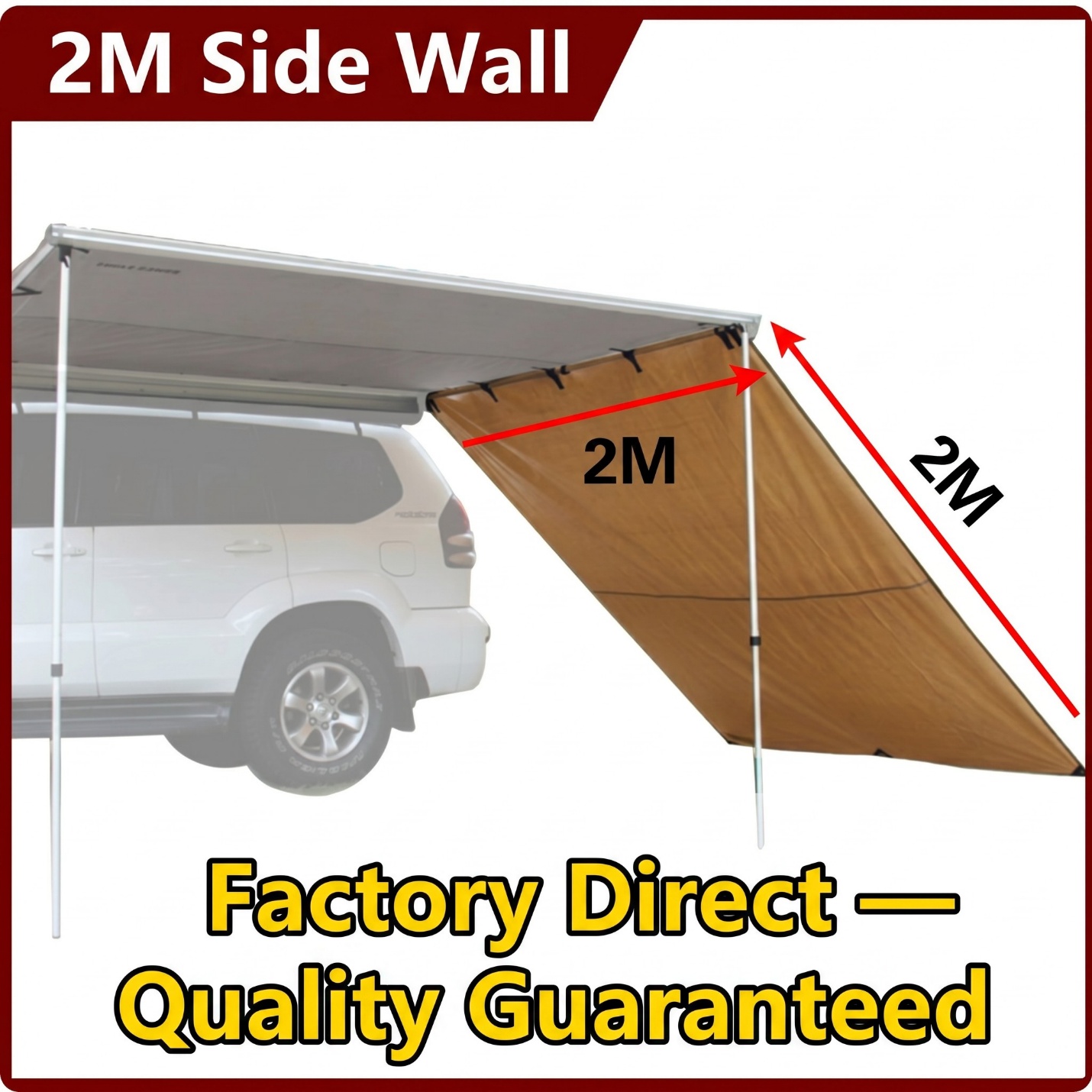 Xtreme RoamForce XRF-9B10 Black-Coated Side Awning — Stealth Finish