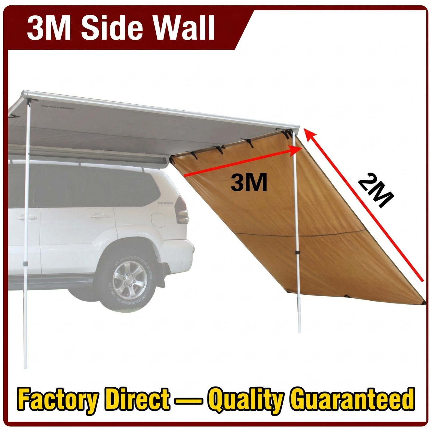Xtreme RoamForce XRF-9B10 Black-Coated Side Awning — Proven Frame
