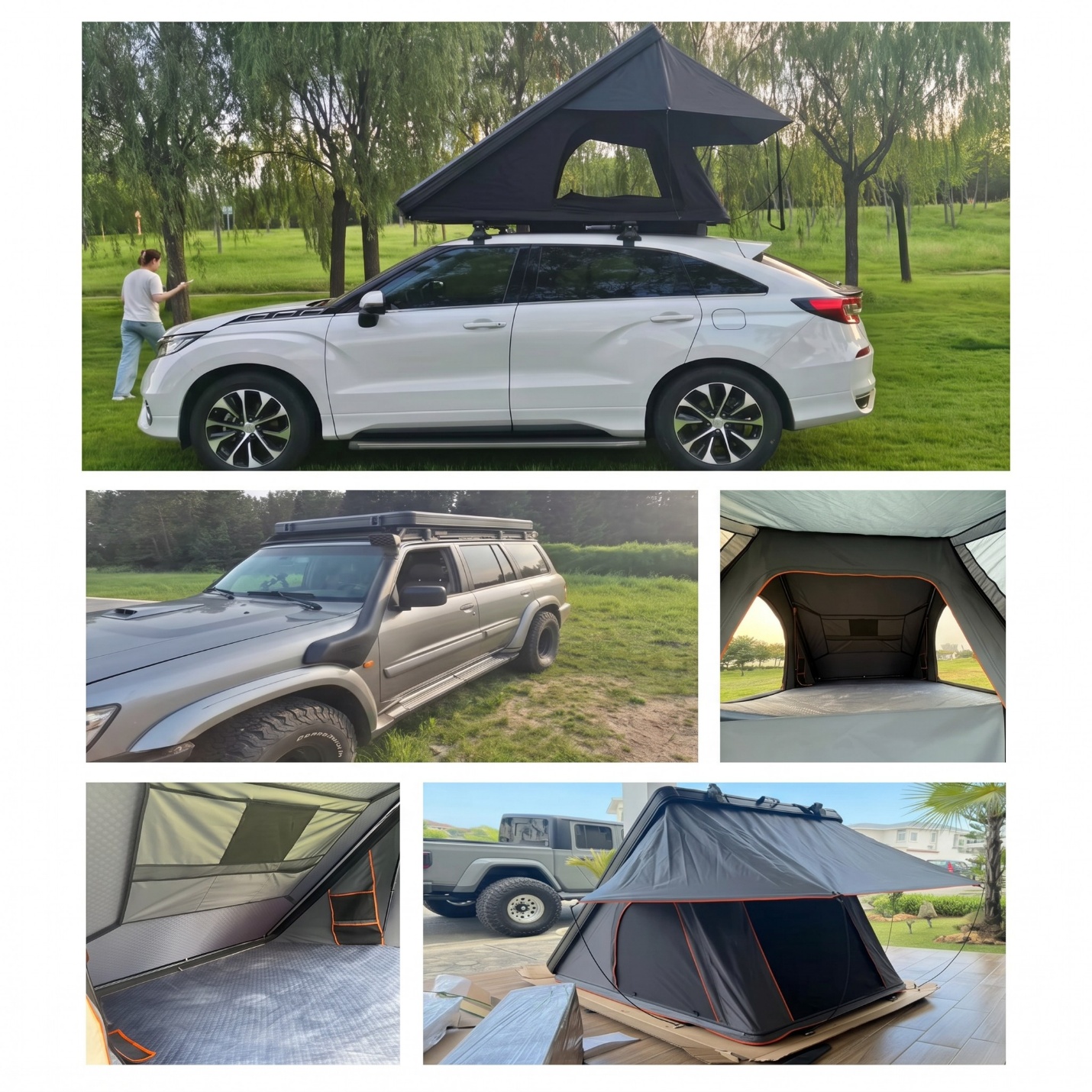 Aluminum Shell Triangle Extended Rear Awning Rooftop Tent — Flagship — Factory-Fitted Kit