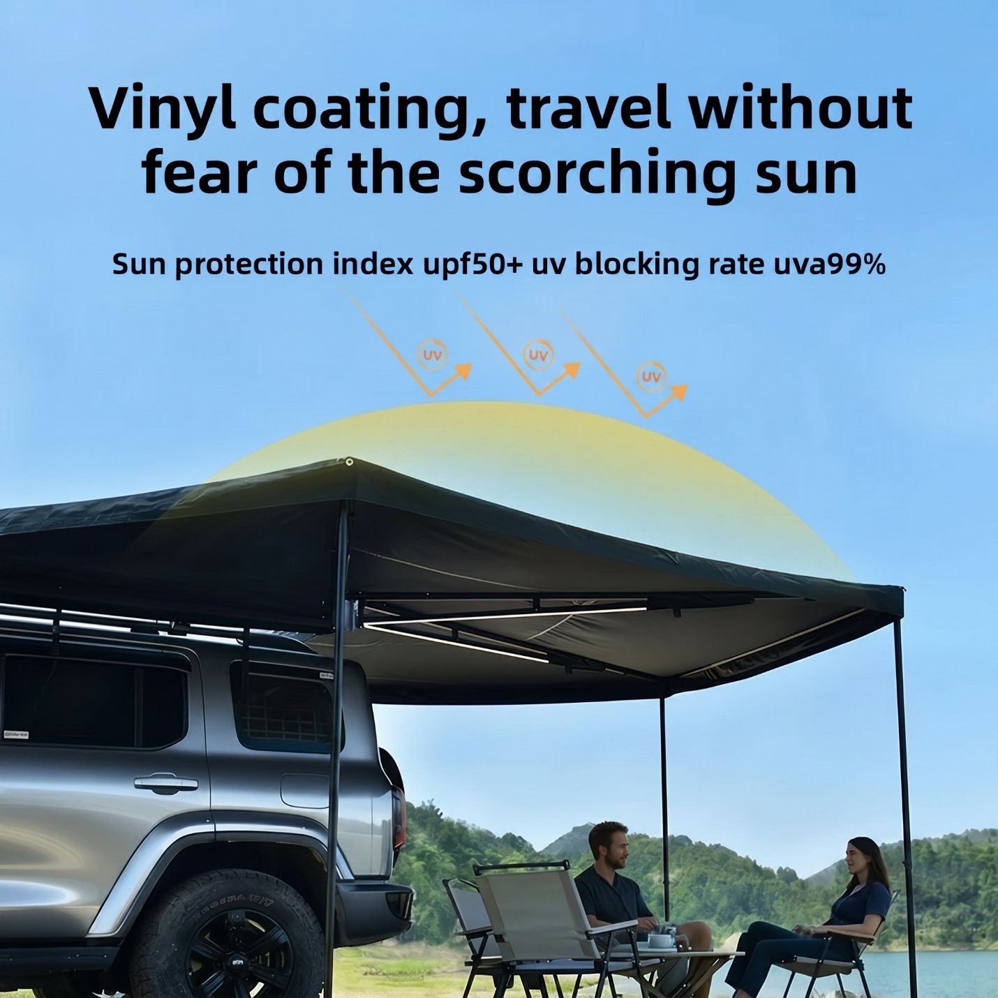 XRF27-12 270° Fan-Shaped Awning 1.0 — Aluminium Alloy Double Poles