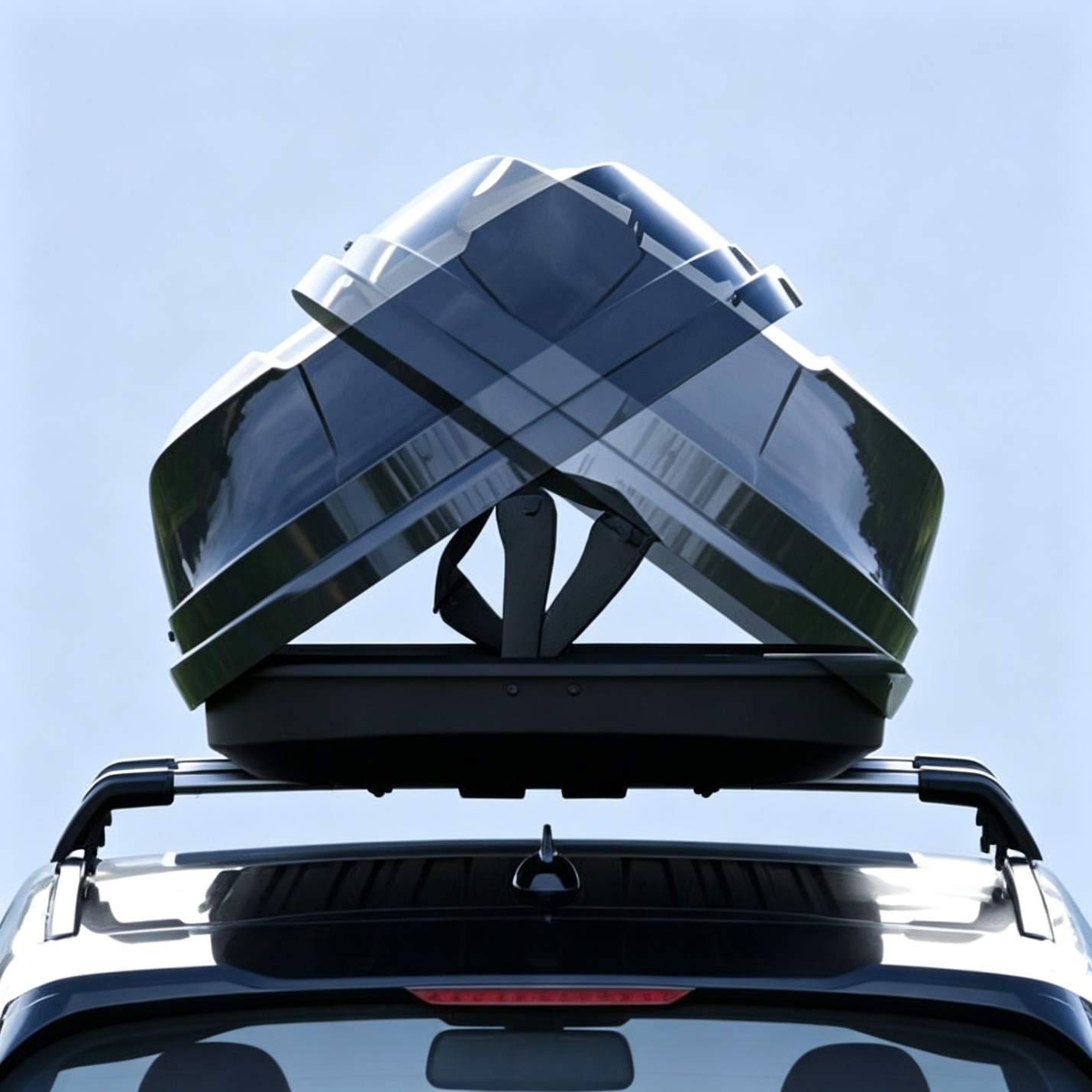 DK-5704B 600 L Roof Cargo Box — U-Bolt Clamps
