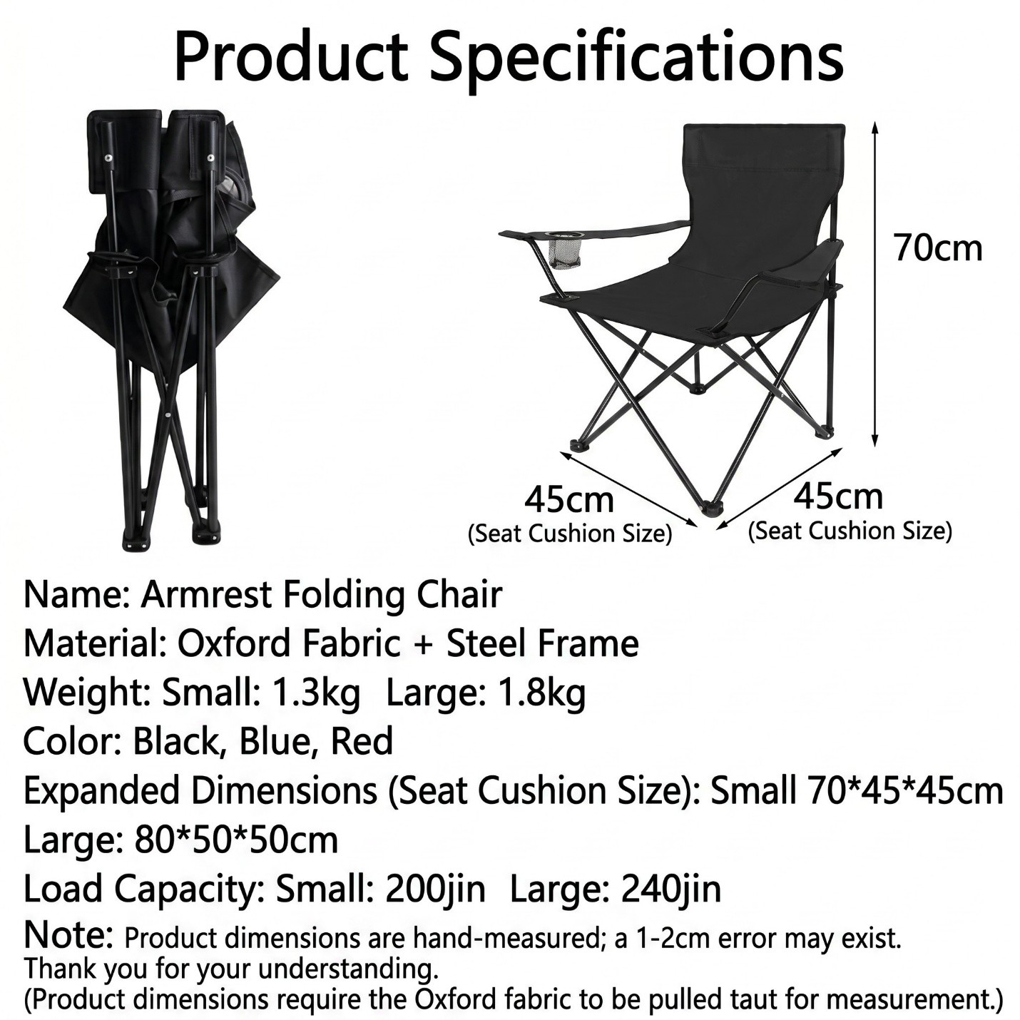 Classic Camping Chairs — Z001 to Z006 — Mesh Cup Holder
