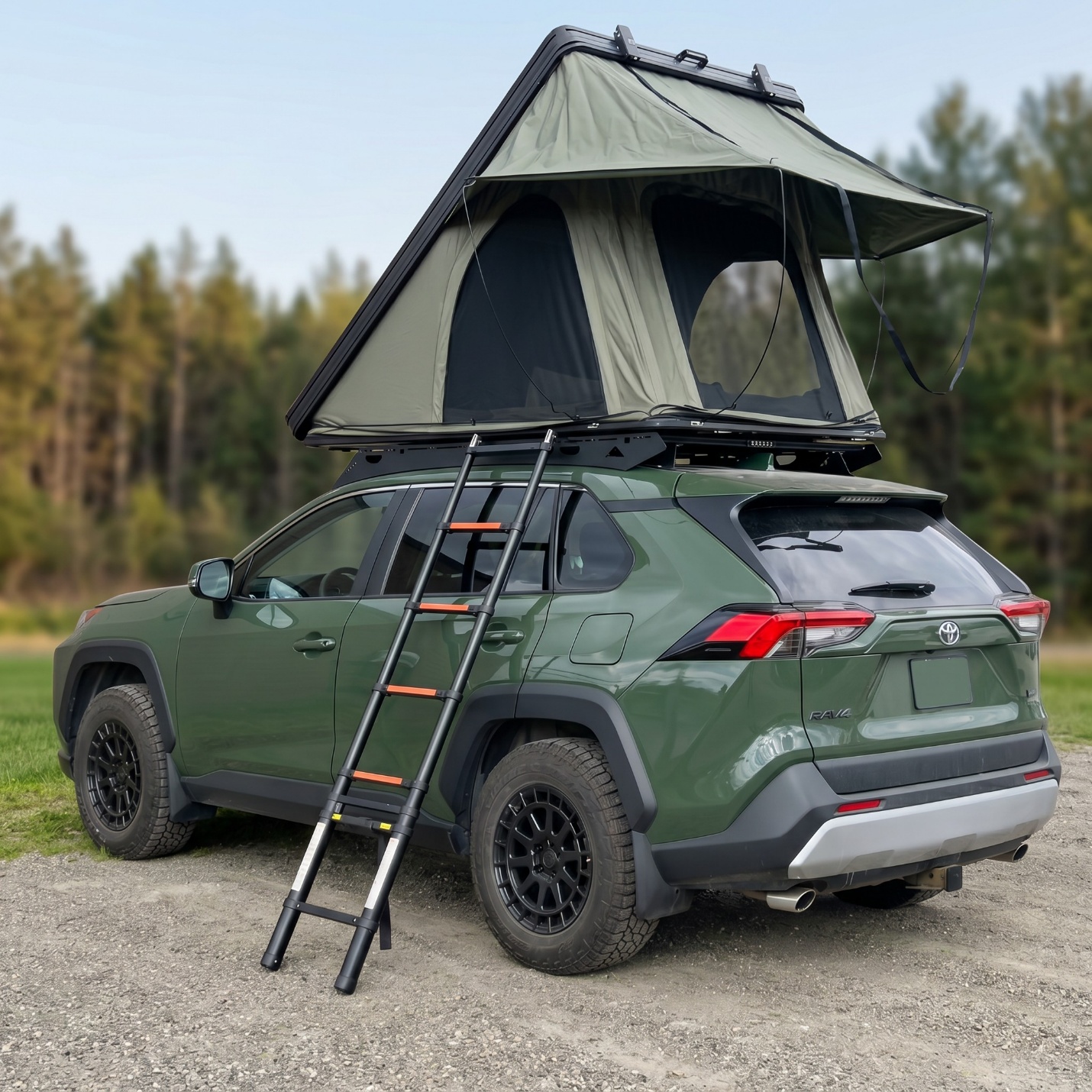 Aluminum Shell Triangle Mesh Rooftop Tent — Flagship Package