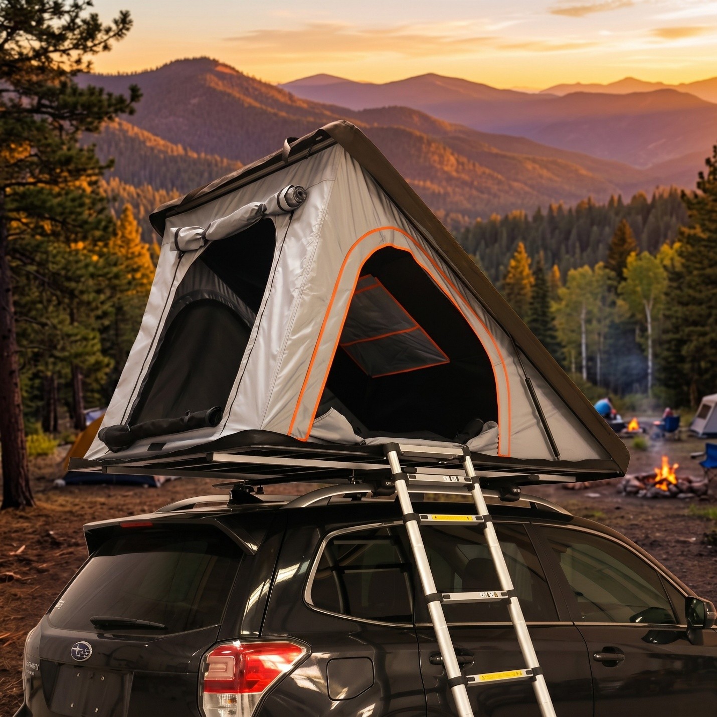 Light Shell Triangle Rooftop Tent — 1 to 3 Person — Ultralight Chassis