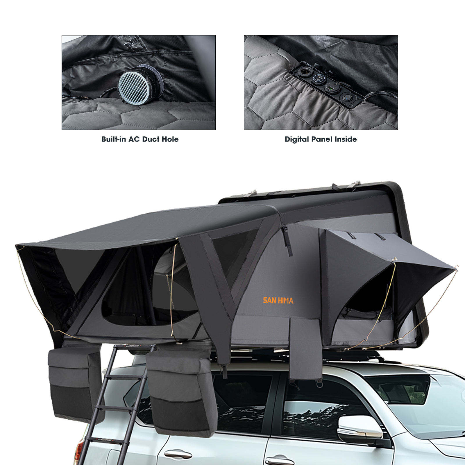 Ultra-Thin ABS Rooftop Tent with Panoramic Stargazer Window — Chimney Ventilation