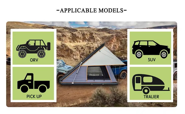 Aluminum Shell Triangle Mesh Rooftop Tent — Flagship Package — PU3000mm Fabric