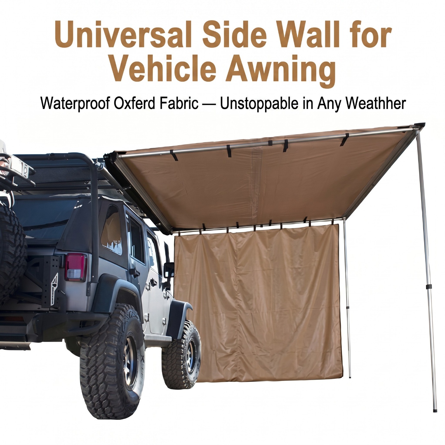 Xtreme RoamForce XRF-9B10 Black-Coated Side Awning — Black-Coated Fabric